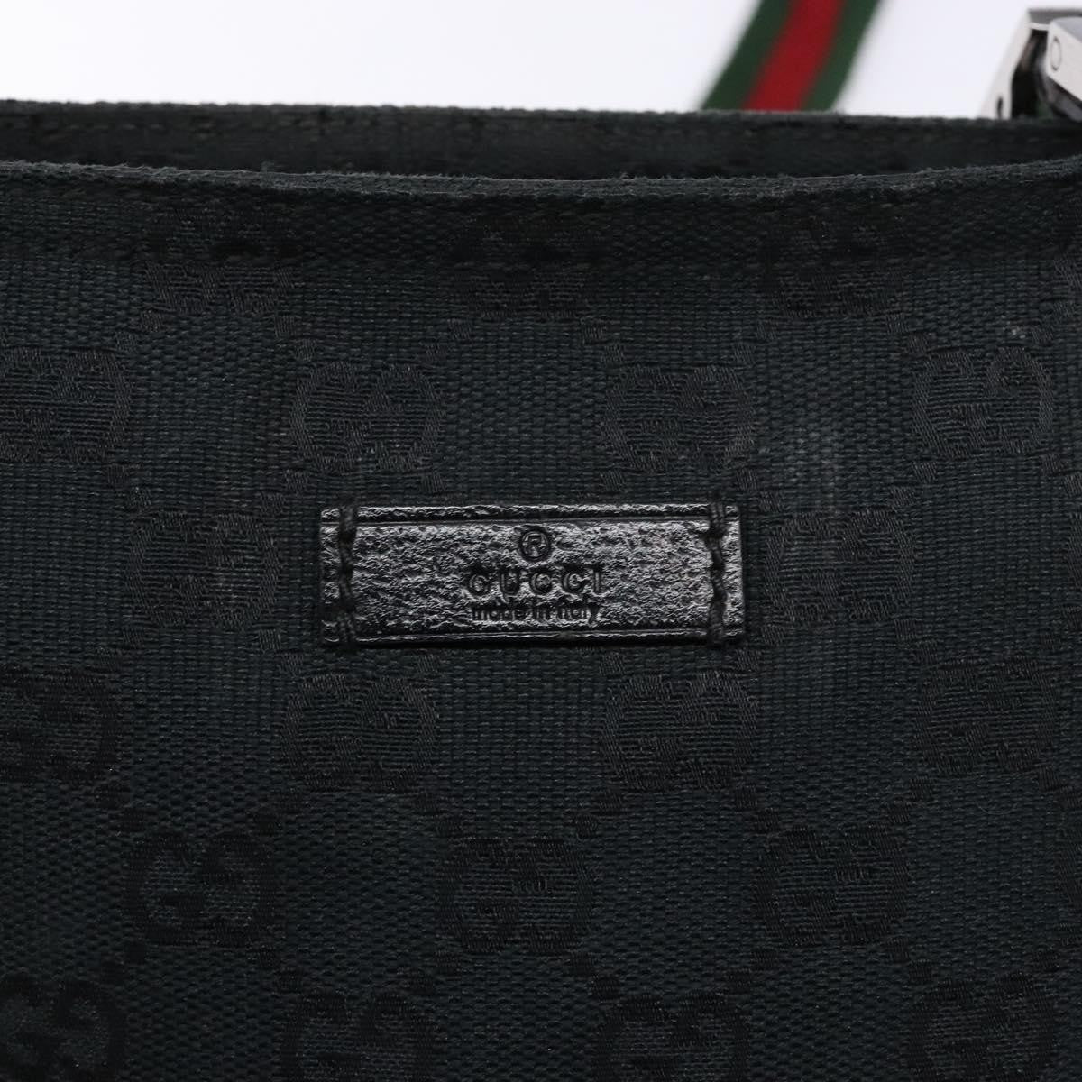 Gucci Web Strap Zip Messenger Bag GG Canvas, BLACK, CANVAS, Shoulder bag