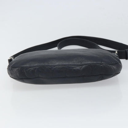 Celine Vintage Shoulder Bag Leather, NAVY, LEATHER, Shoulder bag