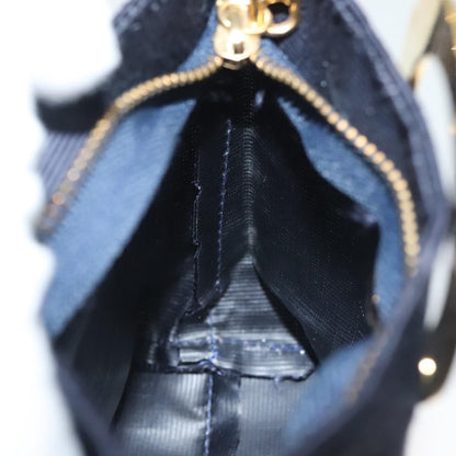 Celine Circle Logo Pouch Nylon, NAVY, CANVAS, Clutche & pouche