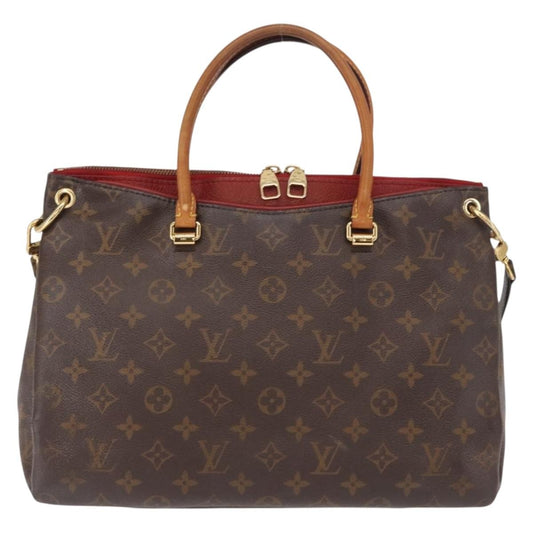 Louis Vuitton Pallas Tote Monogram Canvas with Leather, BROWN, CANVAS, Tote bag
