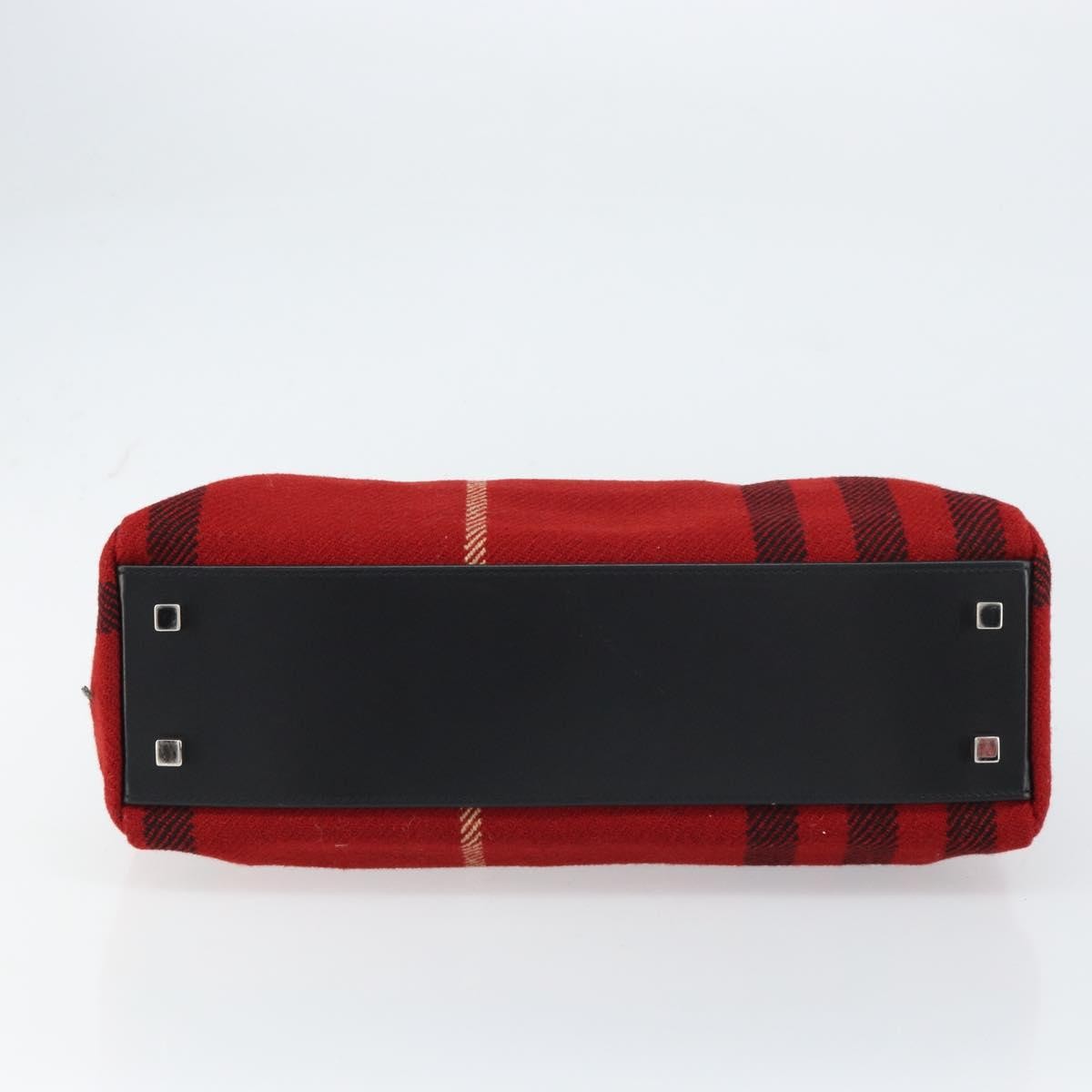 Burberry Nova Check Handbag Wool, RED, WOOL, Handbag