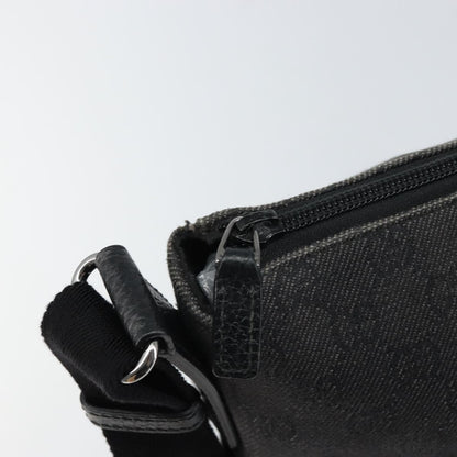 Gucci Zip Messenger Bag GG Denim, BLACK, CANVAS, Shoulder bag