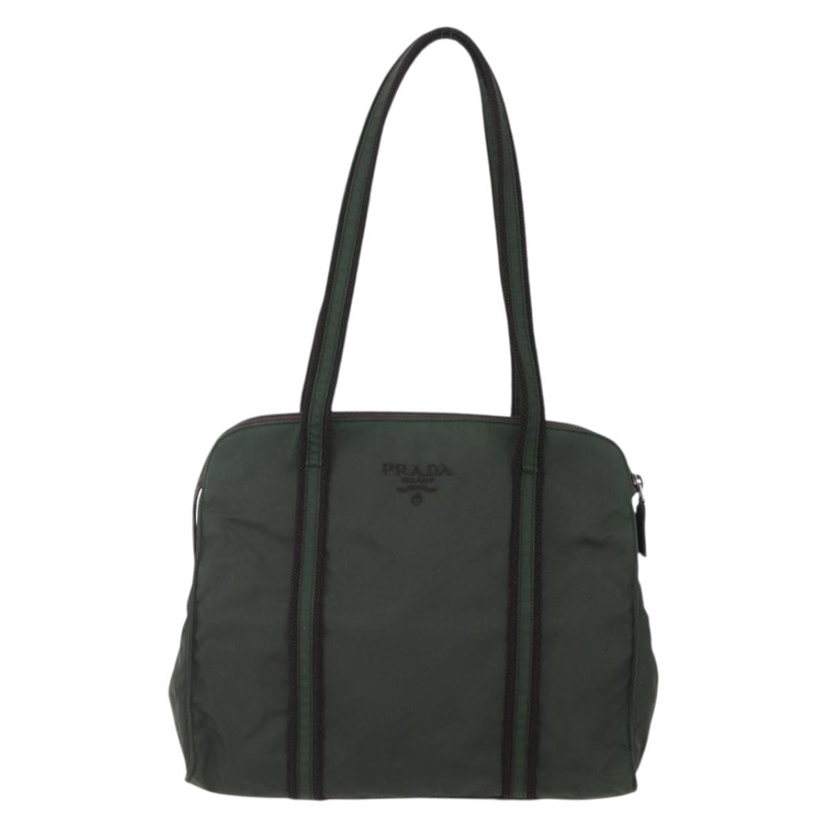 Prada Vintage Tote Tessuto, Khaki, Nylon, Tote Bag