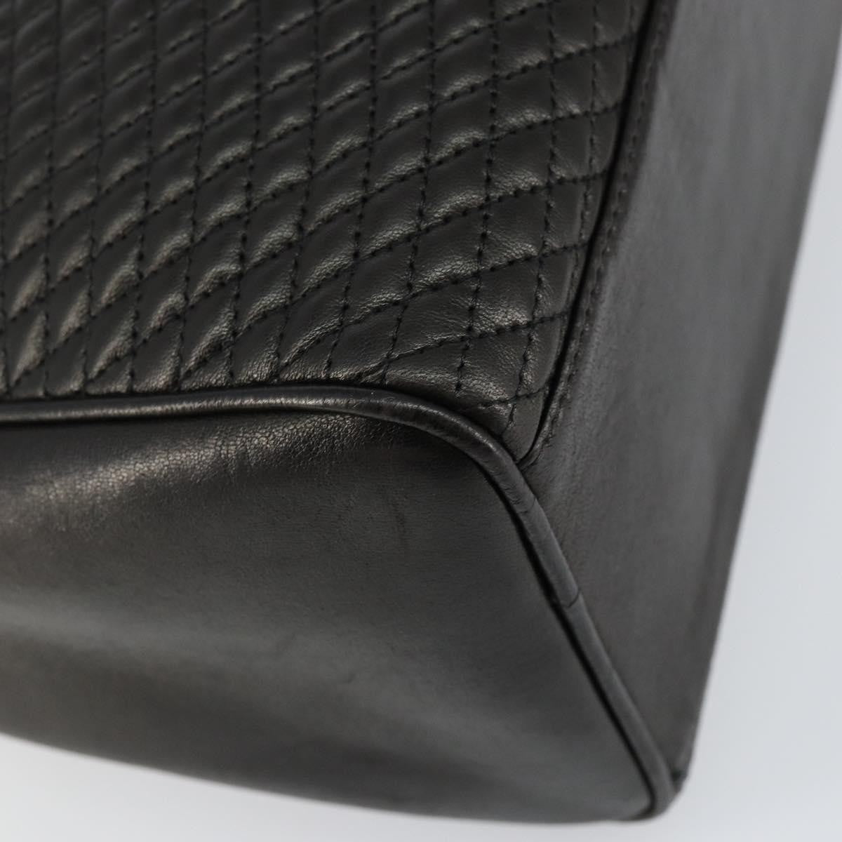 Bally Vintage Handbag Quilted Leather, Black, Leather, Handbag