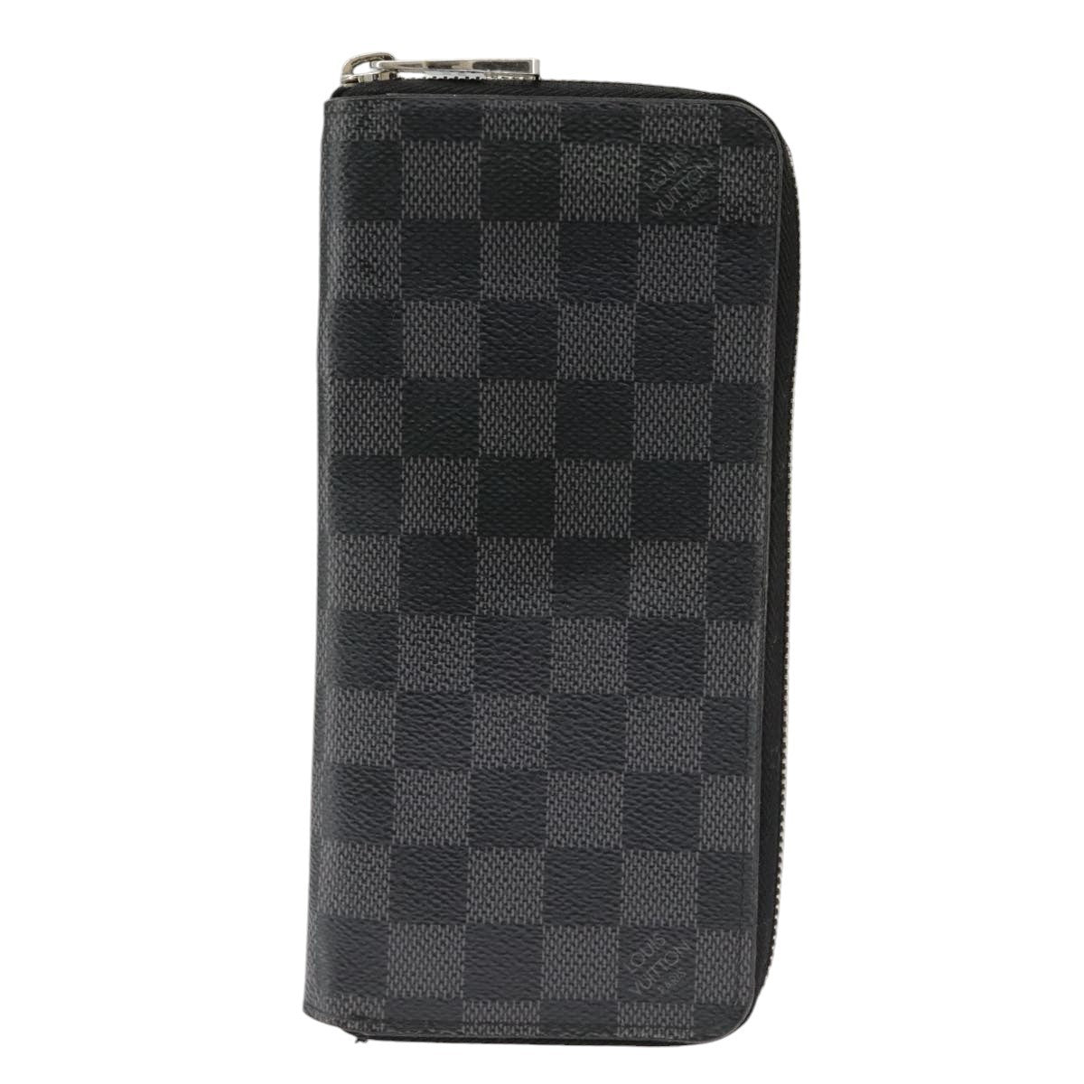 Louis Vuitton Zippy wallet vertical Damier Graphite, BLACK, CANVAS, Wallets