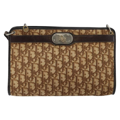 Christian Dior Vintage Trotter Shoulder Bag Canvas, BROWN, CANVAS, Shoulder bag