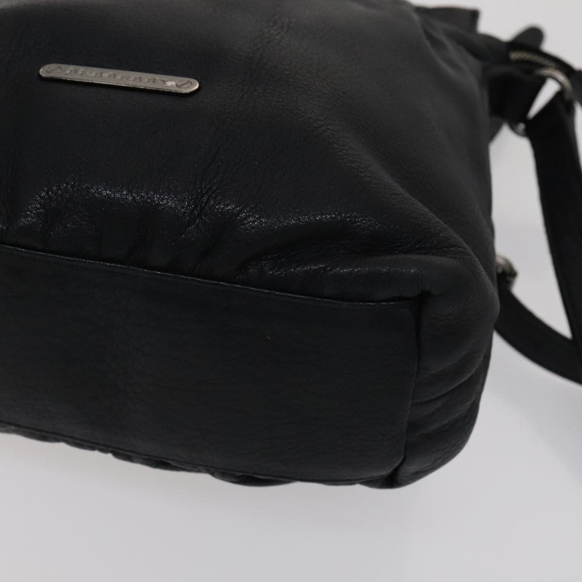 Burberry Vintage Crossbody Bag Leather, BLACK, LEATHER, Shoulder bag