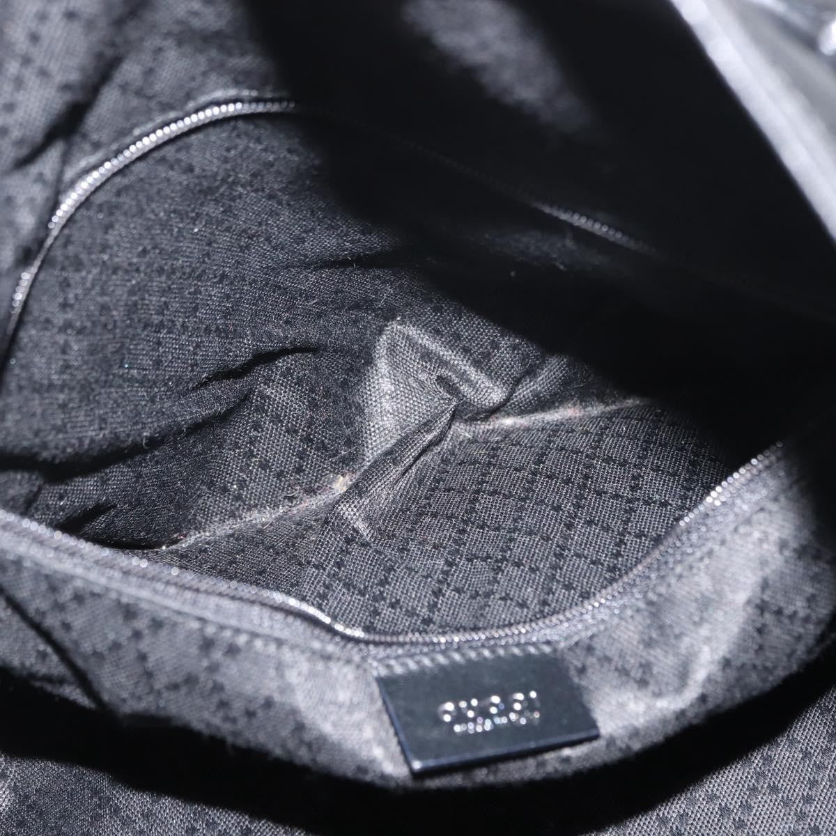 Gucci Vintage Bamboo Handle Open Hobo Nylon, BLACK, NYLON, Tote bag