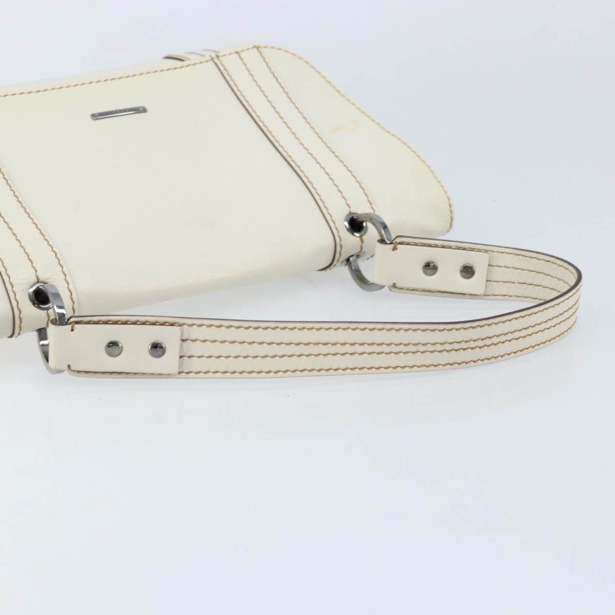 Gucci Vintage Handbag Leather, WHITE, LEATHER, Handbag