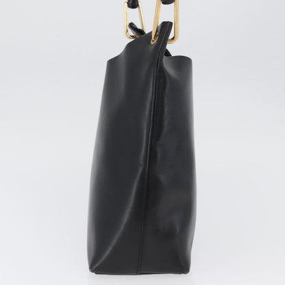 Gucci Vintage Bamboo Hobo Leather, BLACK, LEATHER, Tote bag