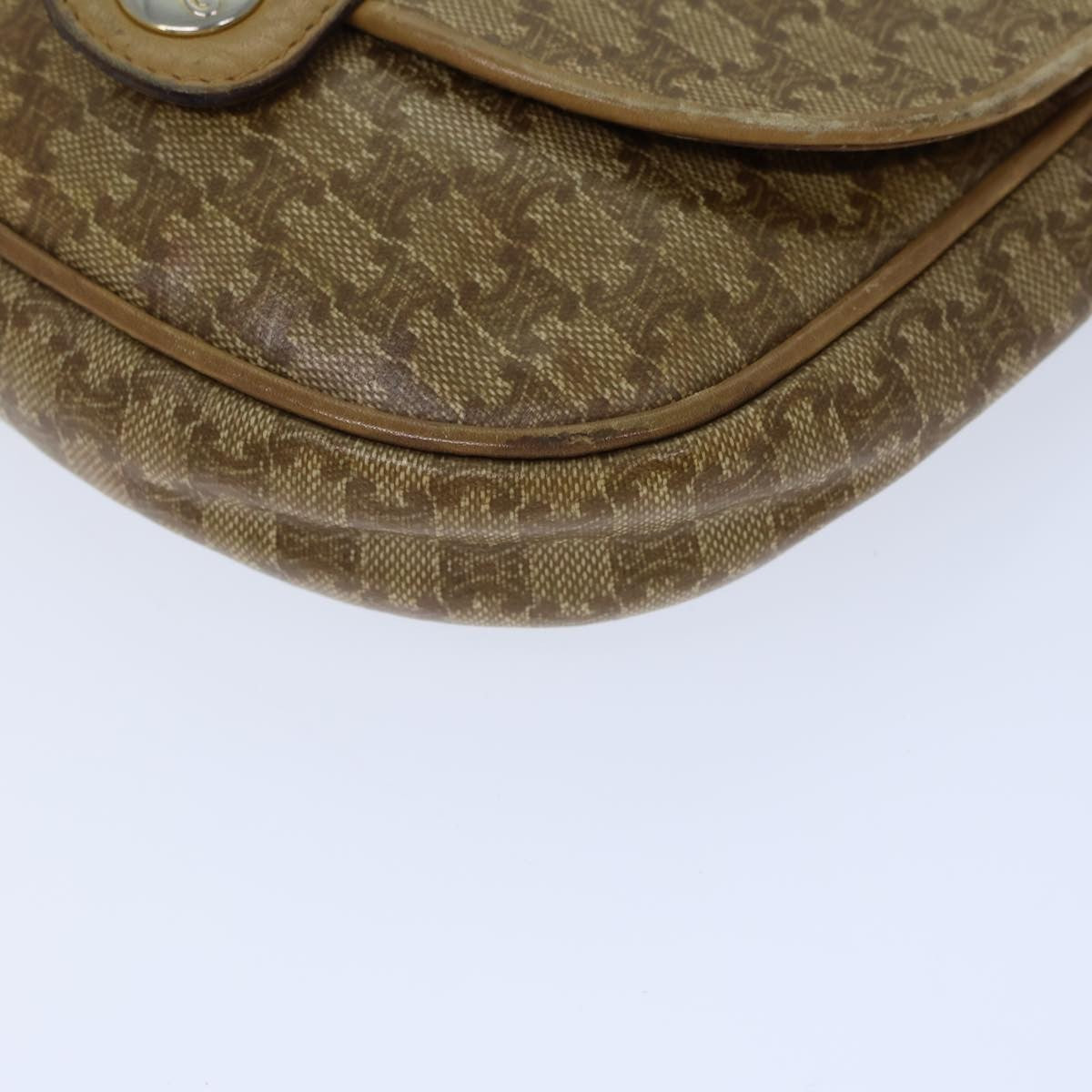 Celine Macadam Shoulder Bag Leather, BEIGE, CANVAS, Shoulder bag