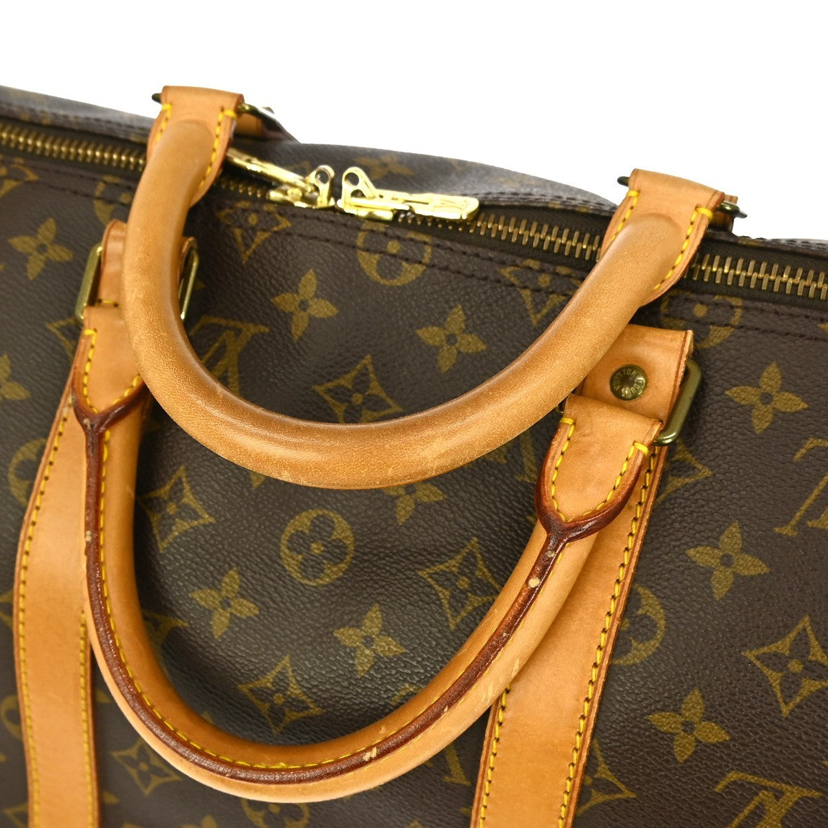 Louis Vuitton Keepall Bag Monogram Canvas, BROWN, CANVAS, Travel bag
