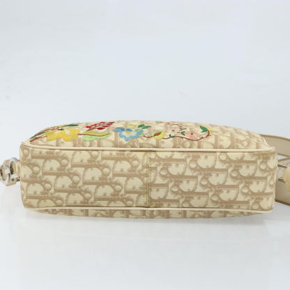 Christian Dior Vintage Crossbody Bag Embroidered Diorissimo Canvas, Beige, Canvas, Shoulder Bag