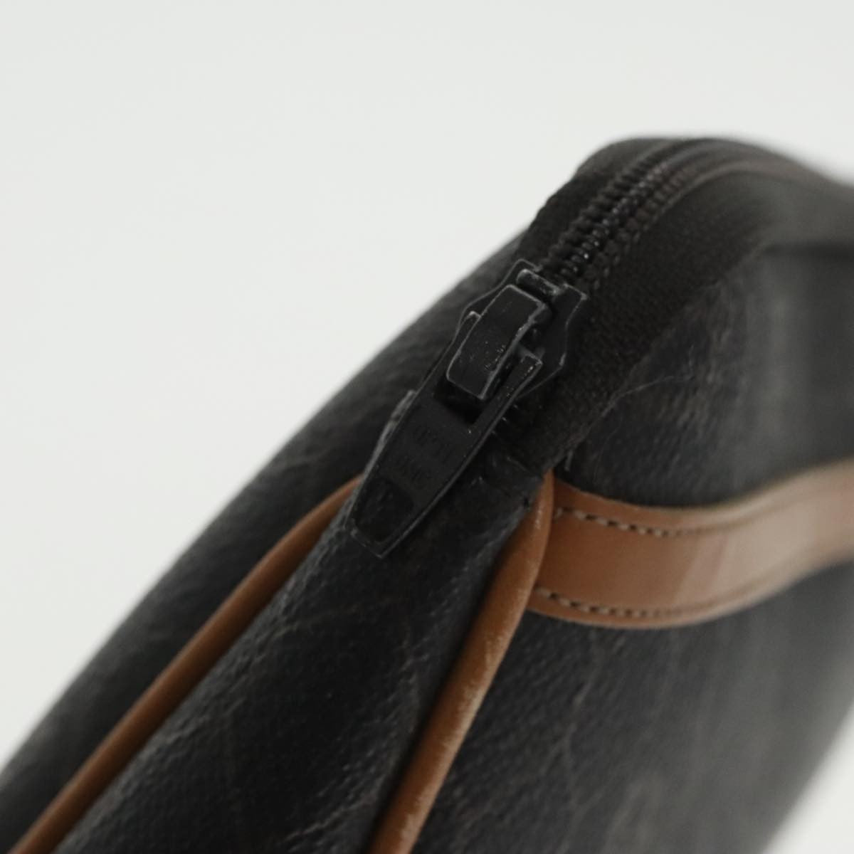 Christian Dior Vintage Honeycomb Zip Pouch Coated Canvas, BLACK, CANVAS, Clutche & pouche