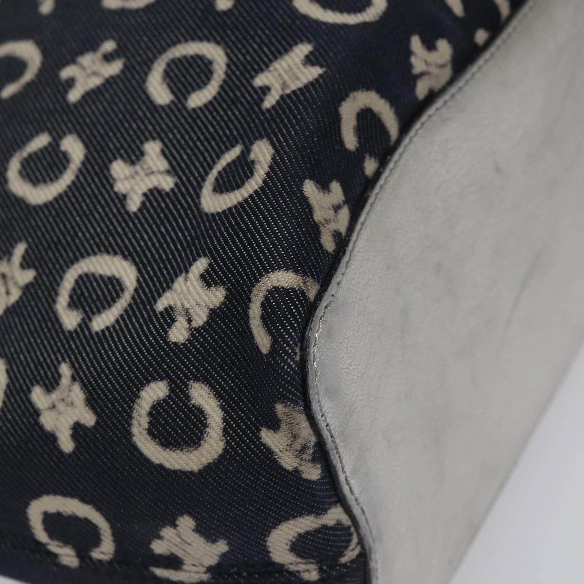 Celine C Sulky Shoulder bag Canvas and Leather, NAVY, CANVAS, Shoulder bag