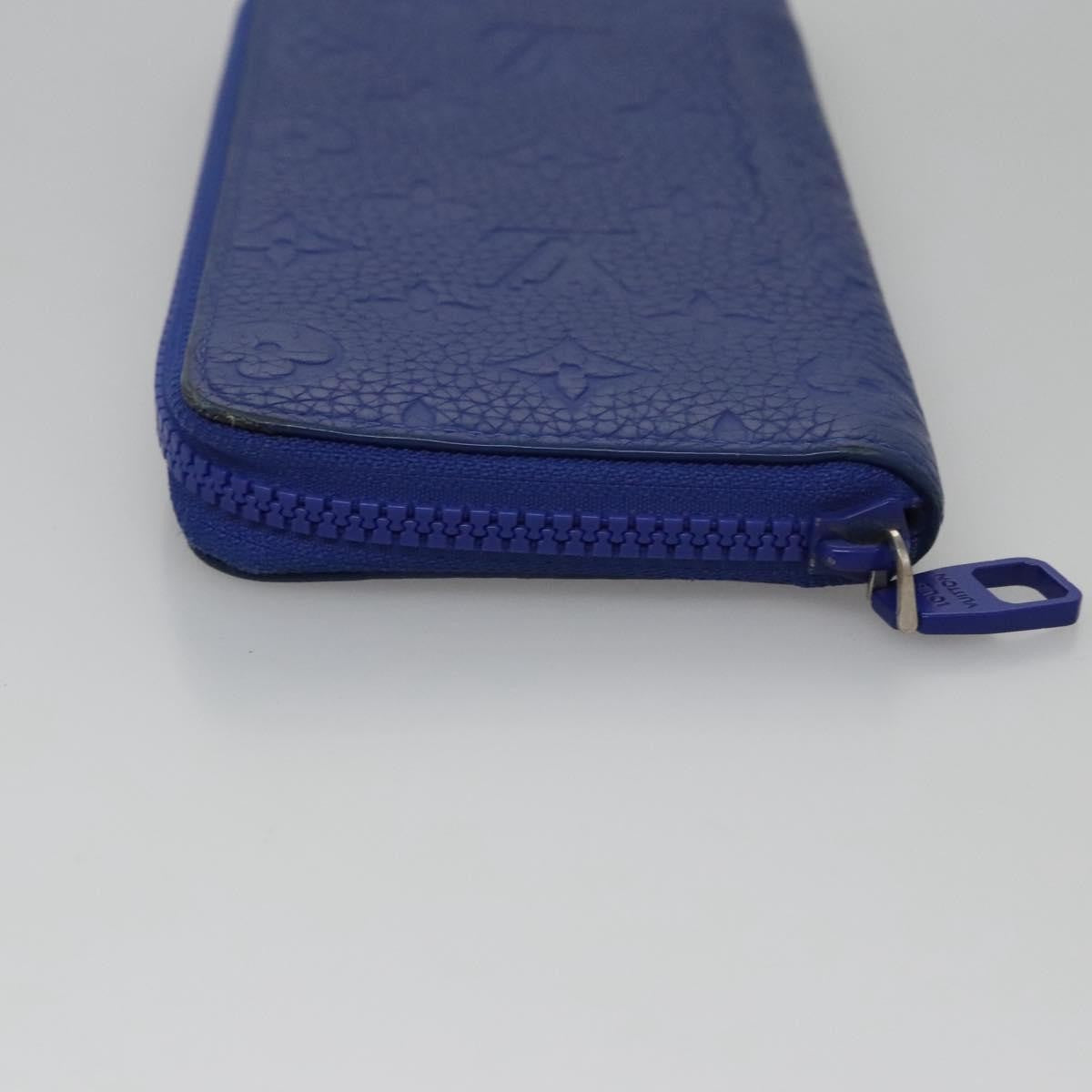 Louis Vuitton Zippy Wallet NM Taurillon Leather, Blue, Canvas, Wallet