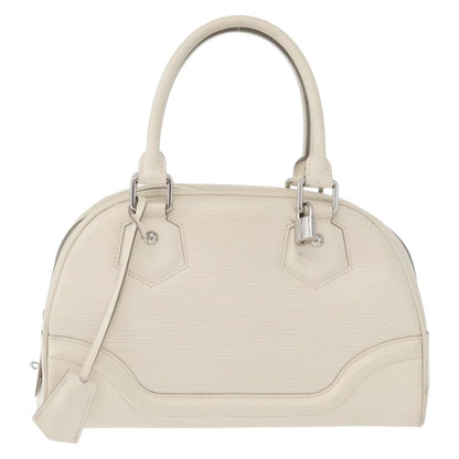 Louis Vuitton Montaigne Bowling Bag Epi Leather, WHITE, LEATHER, Handbag