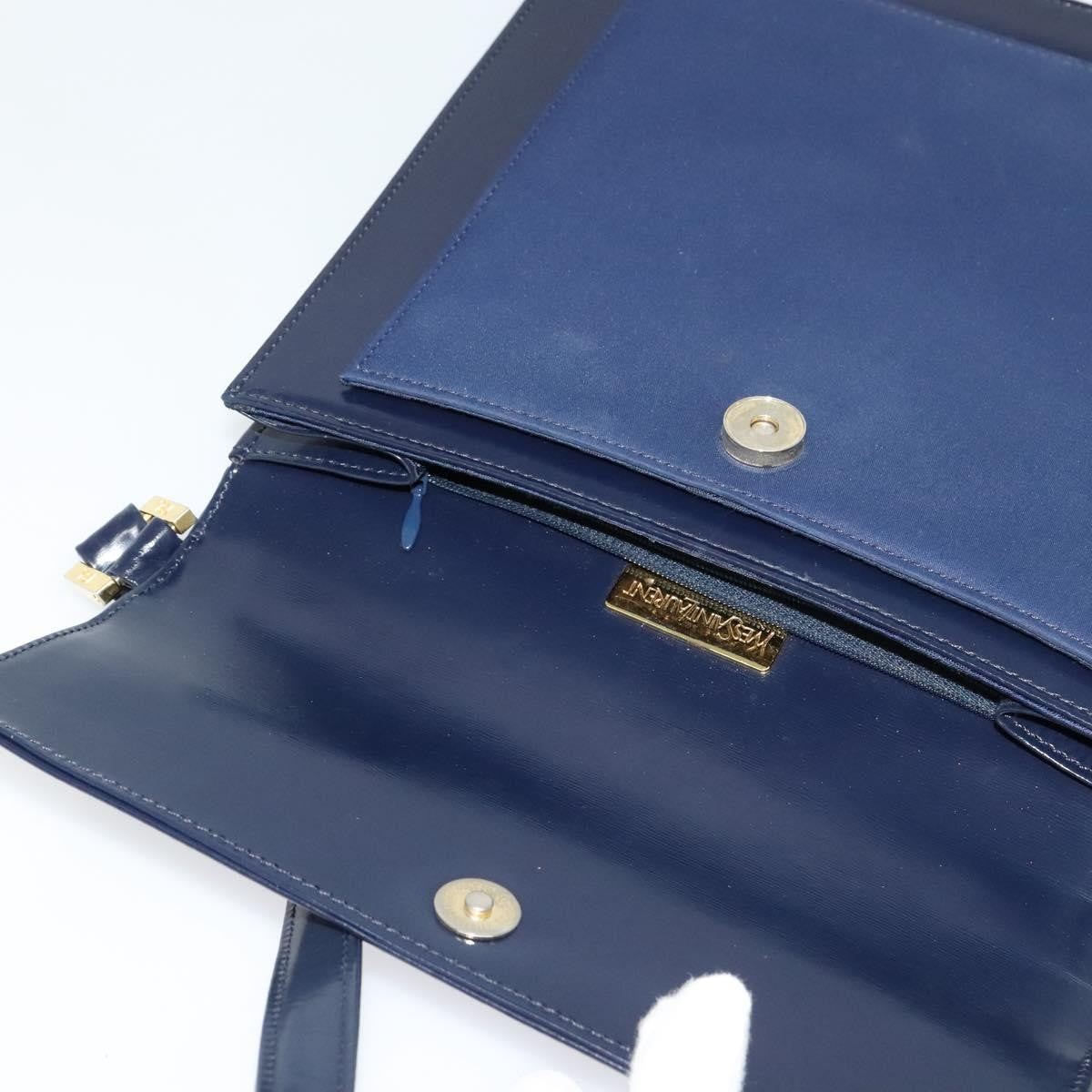 Saint Laurent Vintage Shoulder Bag Leather, BLUE, LEATHER, Shoulder bag