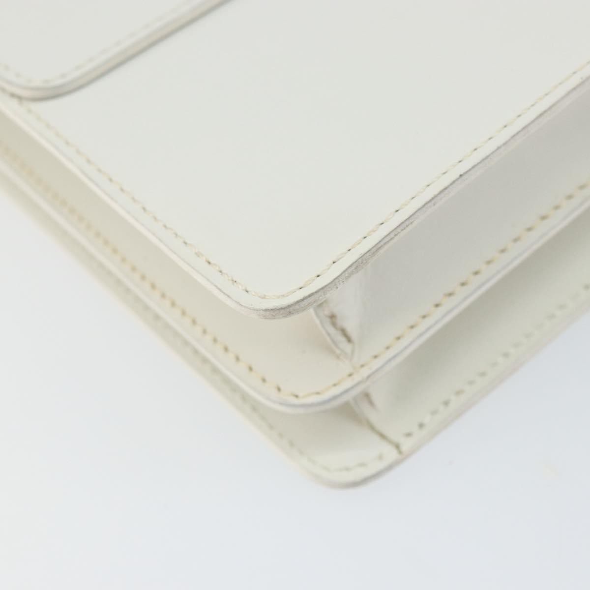 Celine Gancini Handbag Leather, WHITE, LEATHER, Handbag