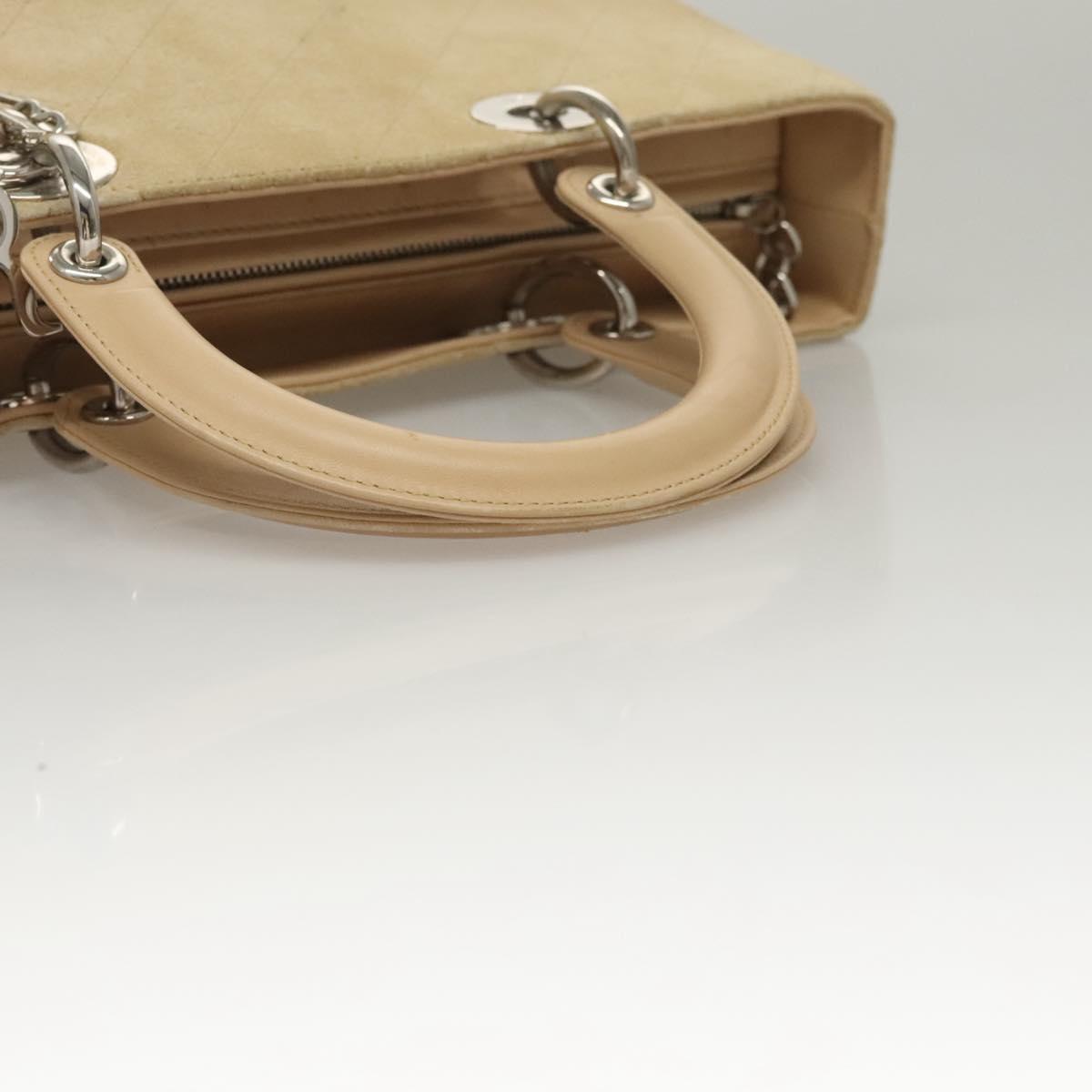 Christian Dior Lady Dior Bag Cannage Quilt Suede, BEIGE, SUEDE, Handbag