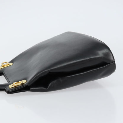 Salvatore Ferragamo Wanda Handbag Leather, BLACK, LEATHER, Handbag