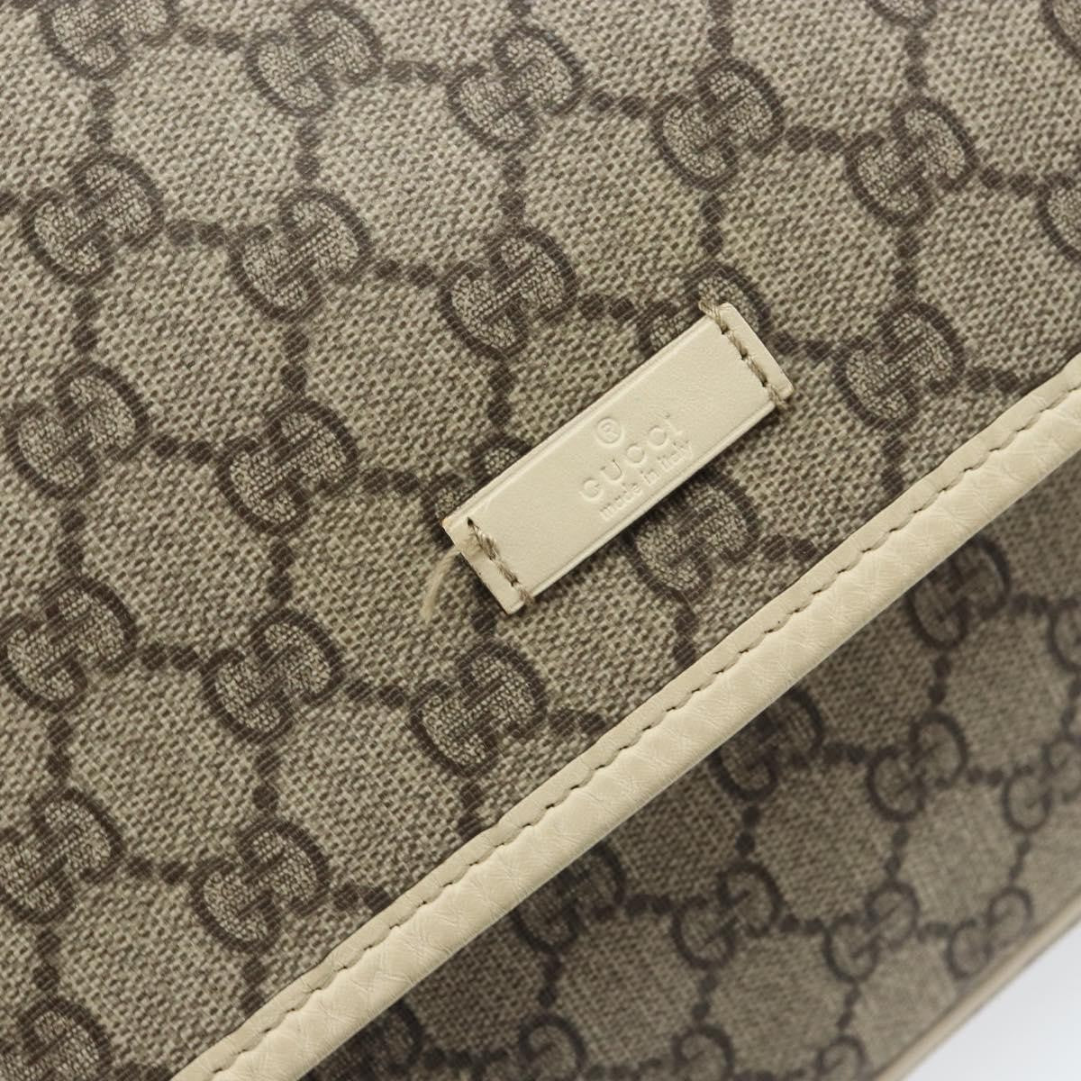 Gucci Double Buckle Flap Messenger Bag GG Coated Canvas with Leather, BEIGE, PVC, Shoulder bag