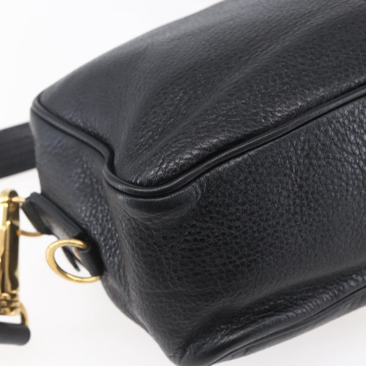 Burberry Vintage Shoulder Bag Leather, BLACK, LEATHER, Shoulder bag