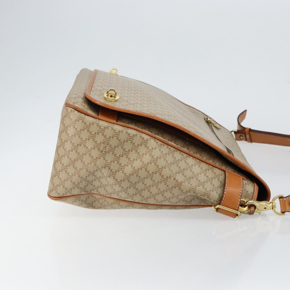 Celine Macadam Shoulder Bag PVC Leather, BEIGE, CANVAS, Shoulder bag