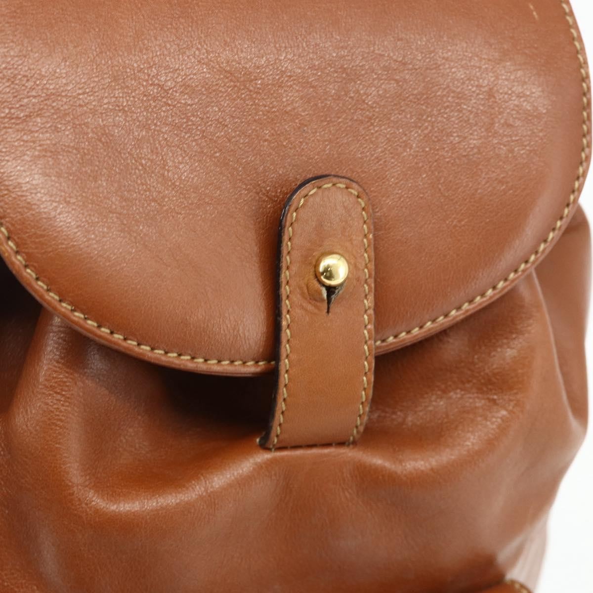 Gucci Vintage Bamboo Backpack Leather, Brown, Leather, Backpack
