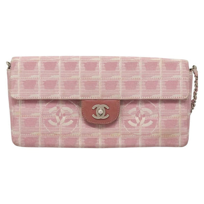 Chanel Travel Line Flap Bag Nylon, PINK, NYLON, Travel bag