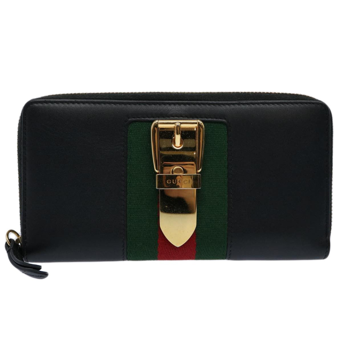 Gucci Sylvie Continental Wallet Leather, BLACK, LEATHER, Wallets