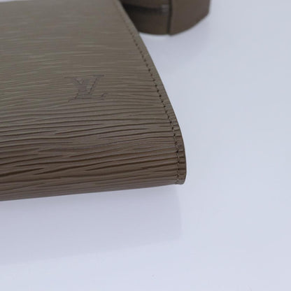 Louis Vuitton Pochette Accessoires Epi Leather, GRAY, LEATHER, Clutche & pouche