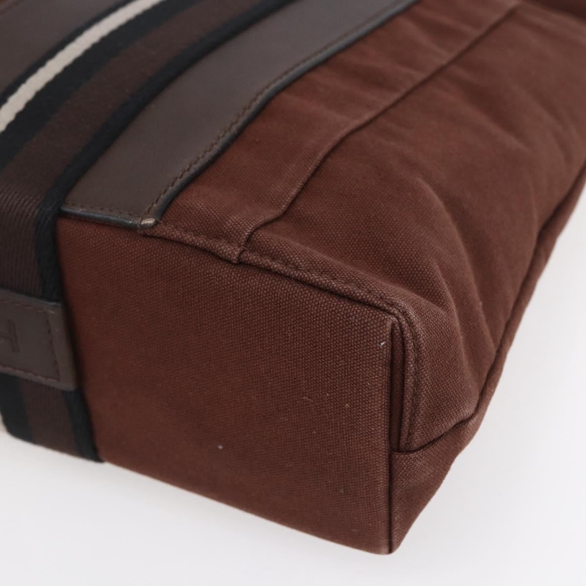 Hermes Troca Horizontal Tote Canvas, BROWN, CANVAS, Tote bag