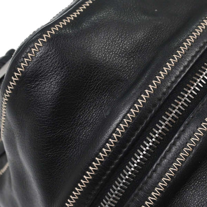 Chanel CC Bowler Leather, BLACK, LEATHER, Handbag