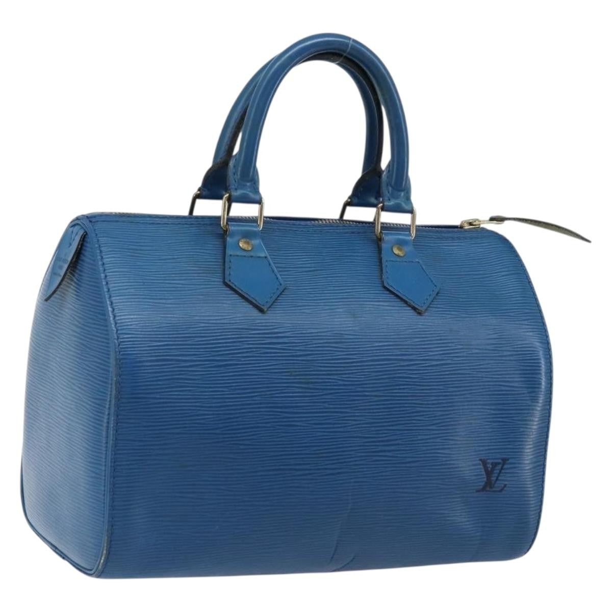 Louis Vuitton Speedy Handbag Epi Leather, BLUE, LEATHER, Handbag