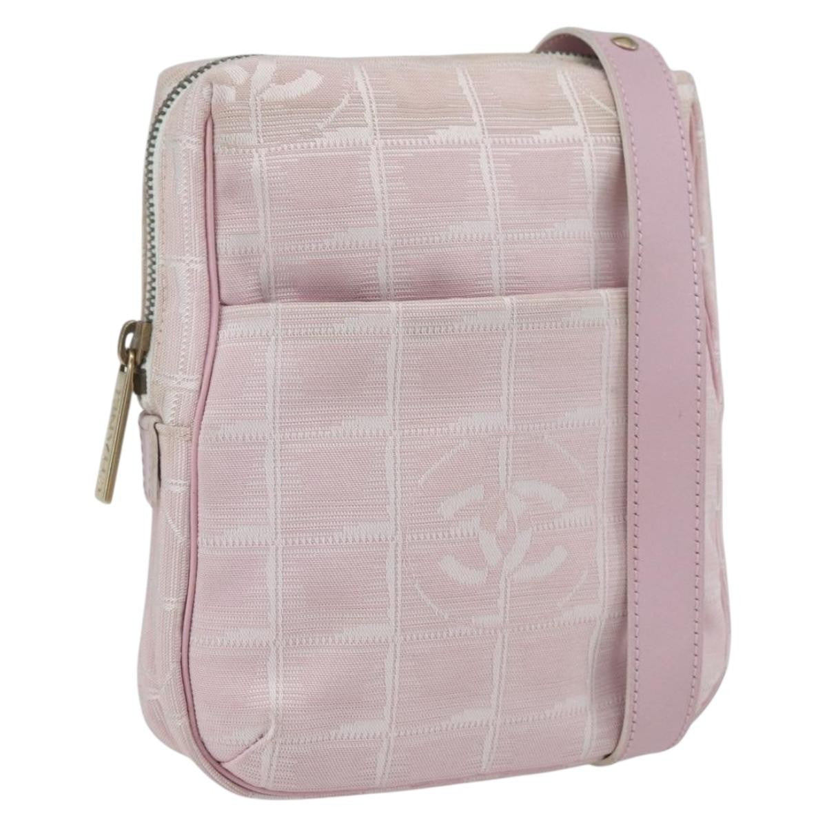 Chanel Travel Line Crossbody Bag Nylon, PINK, NYLON, Shoulder bag