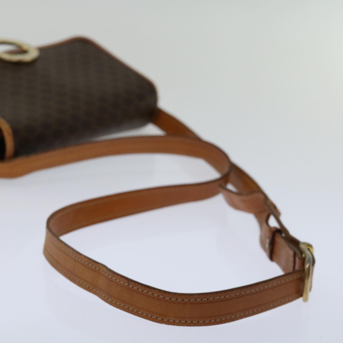 Celine Macadam Shoulder Bag Canvas, BROWN, PVC, Shoulder bag
