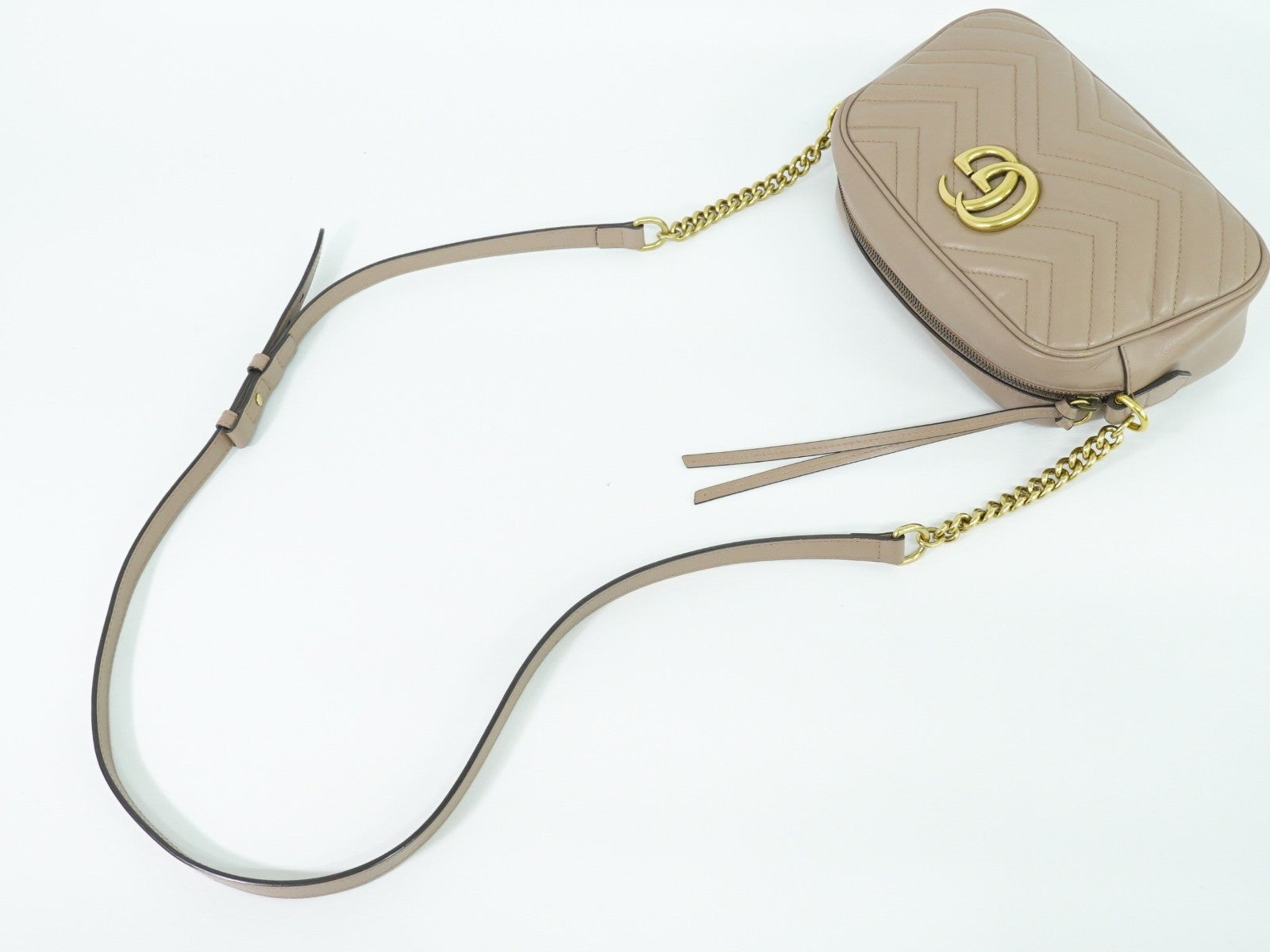 Gucci GG Marmont Shoulder Bag Matelasse Leather, BEIGE, LEATHER, Shoulder bag