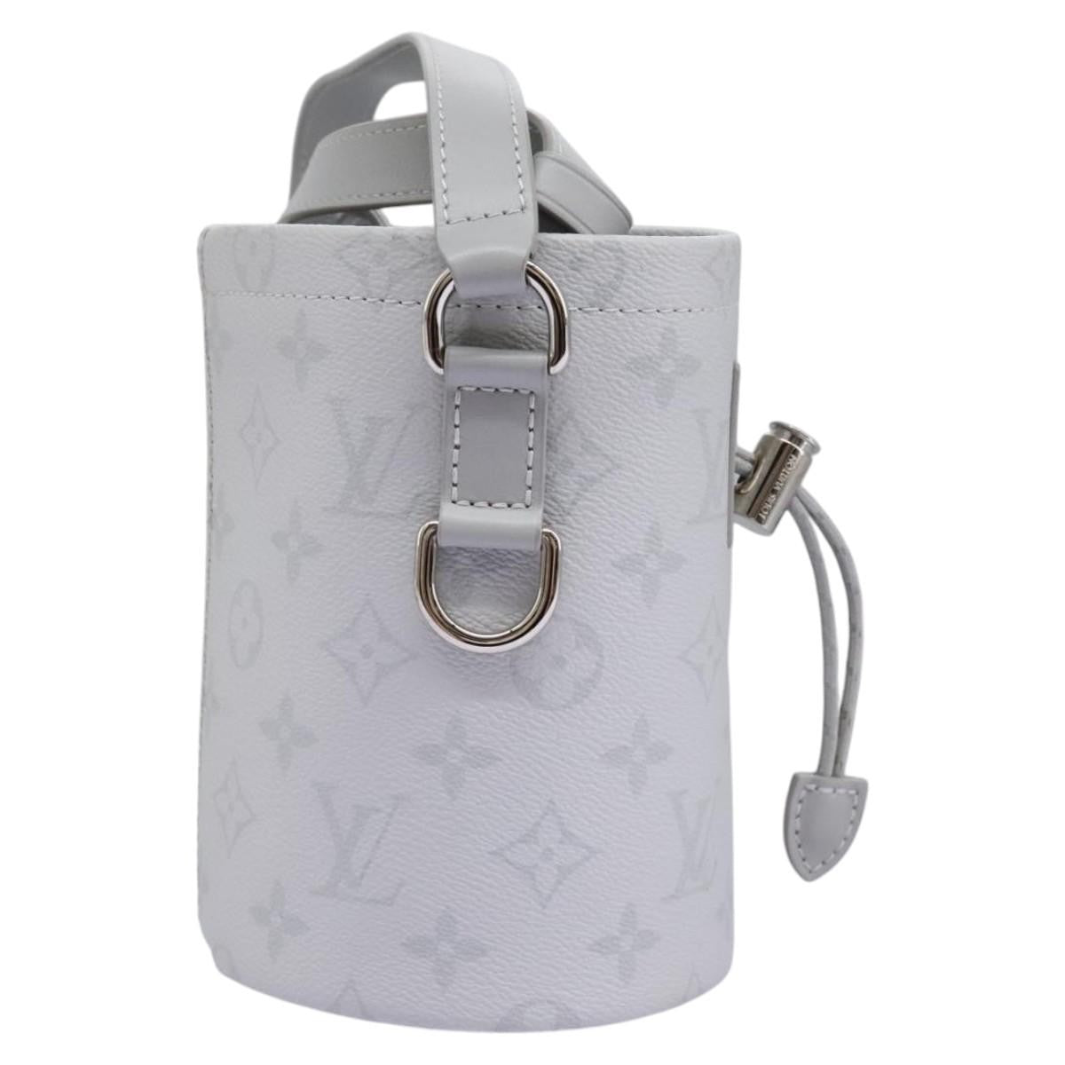 Louis Vuitton Chalk Nano Bag Limited Edition Logo Story Monogram Canvas, Gray, Canvas, Clutch