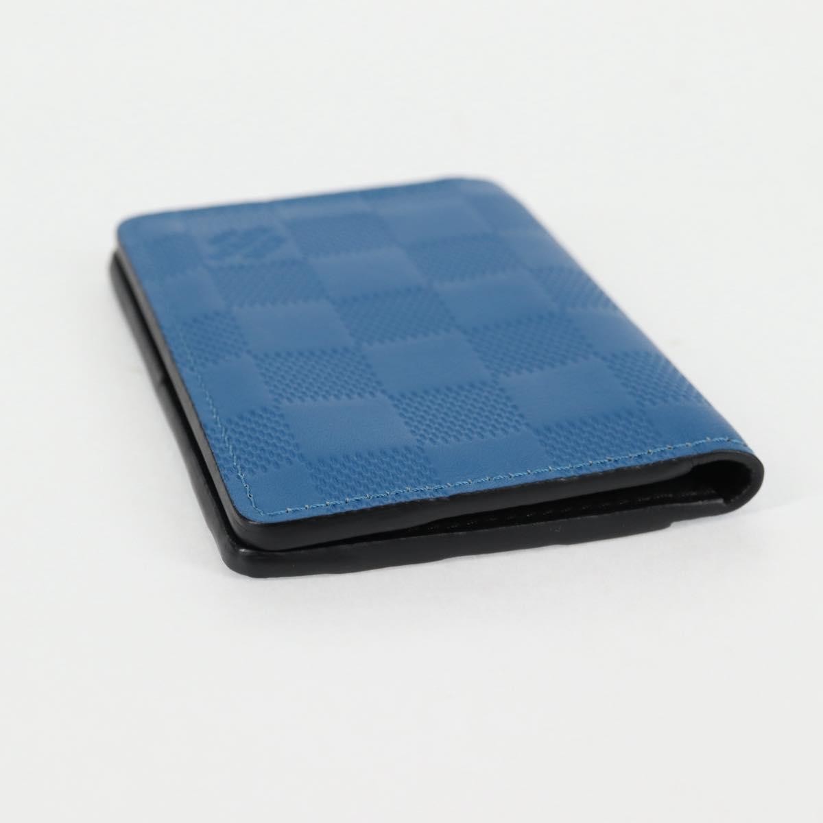 Louis Vuitton pocket organizer Leather, BLUE, LEATHER, Toiletry Case