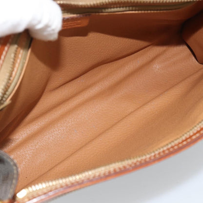 Celine Macadam Pochette Canvas, Brown, Canvas, Clutch