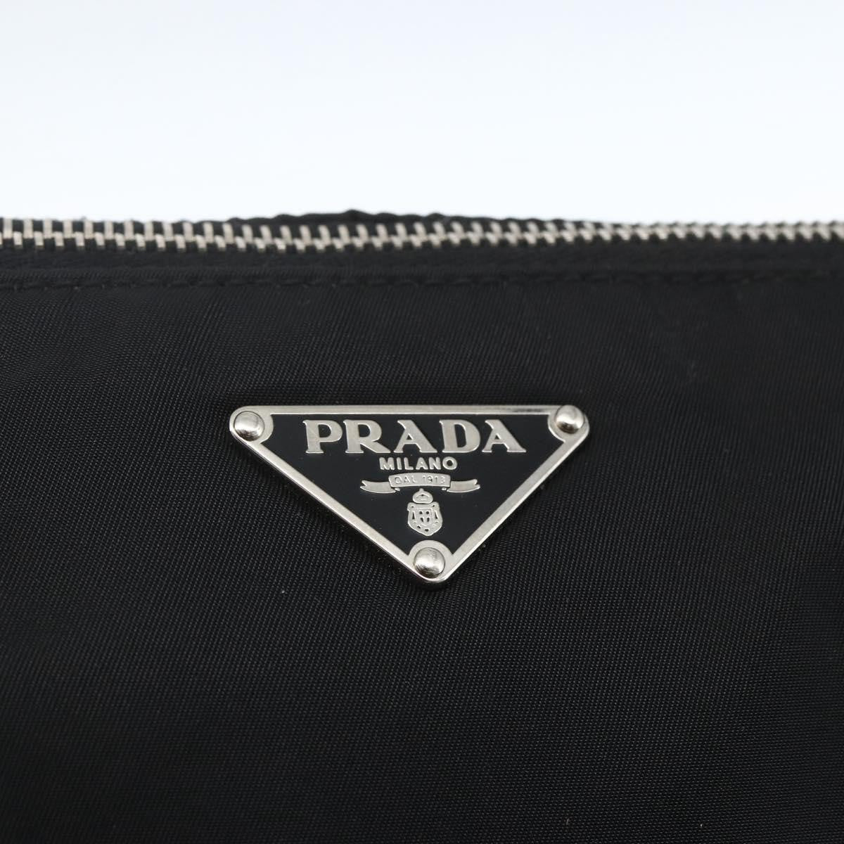Prada Belted Shoulder Bag Tessuto with Leather, BLACK, NYLON, Shoulder bag