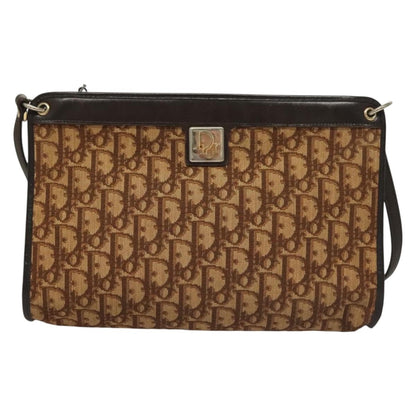 Christian Dior Vintage Trotter Shoulder Bag Canvas, BROWN, CANVAS, Shoulder bag
