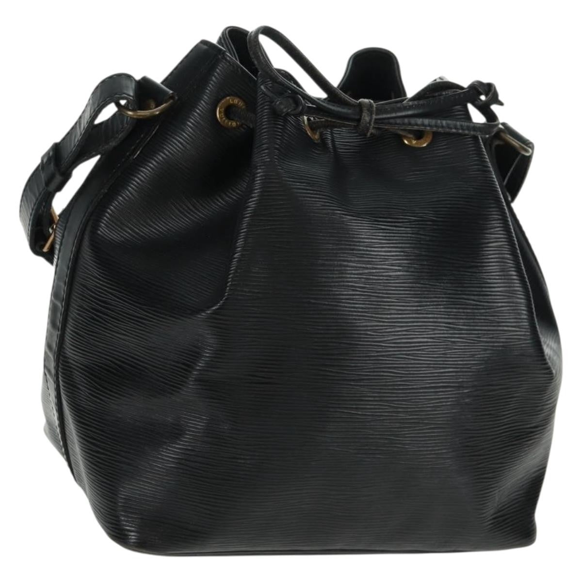 Louis Vuitton Petit Noe Handbag Epi Leather, BLACK, LEATHER, Shoulder bag