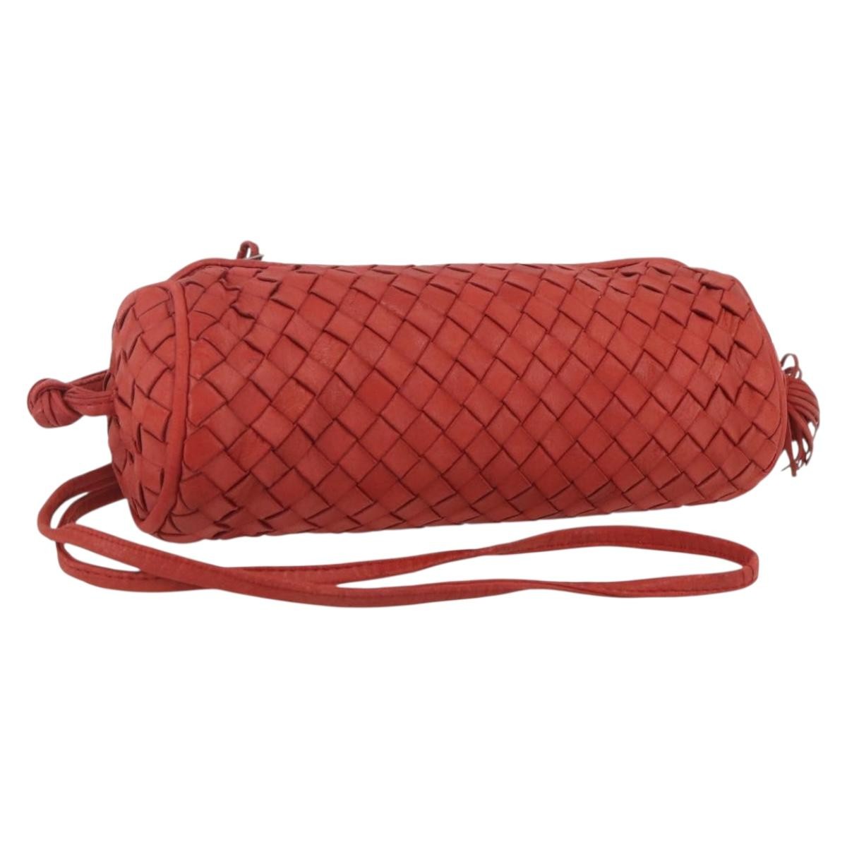 Bottega Veneta Intrecciato Clutch bag Leather, RED, LEATHER, Clutche & pouche