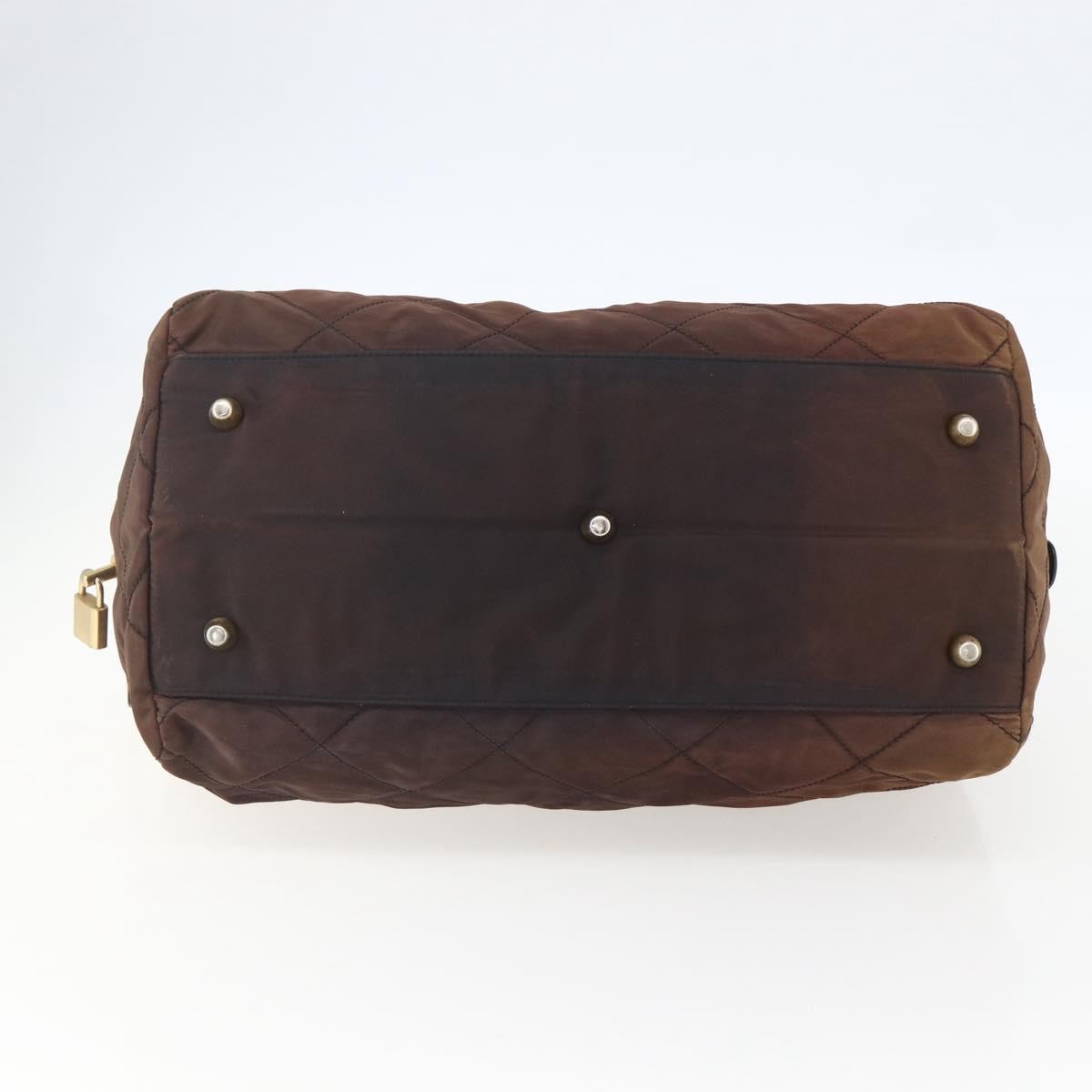 Prada Vintage Chain Handbag Tessuto, BROWN, NYLON, Handbag