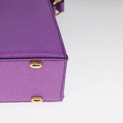 Celine Vintage turn lock shoulder bag Leather, PURPLE, LEATHER, Shoulder bag