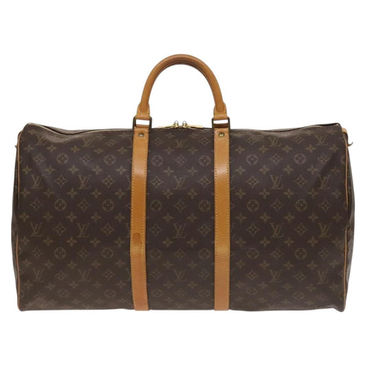 Louis Vuitton Keepall Bag Monogram Canvas, BROWN, CANVAS, Travel bag