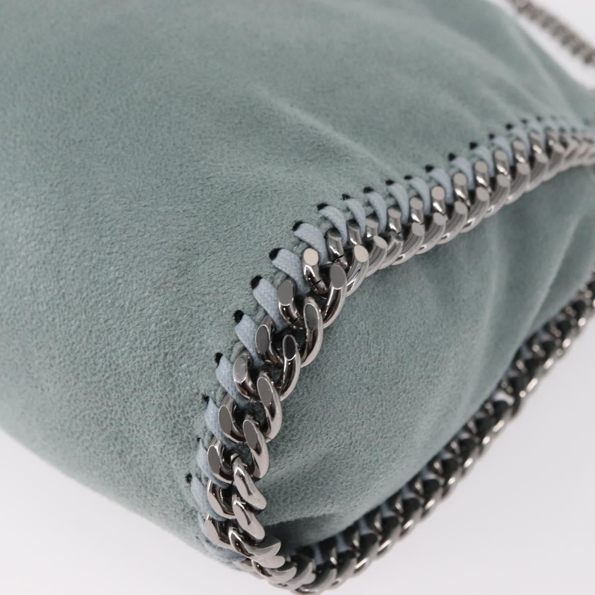 Stella McCartney Falabella Fold Over Bag Shaggy Deer, BLUE, SUEDE, Shoulder bag