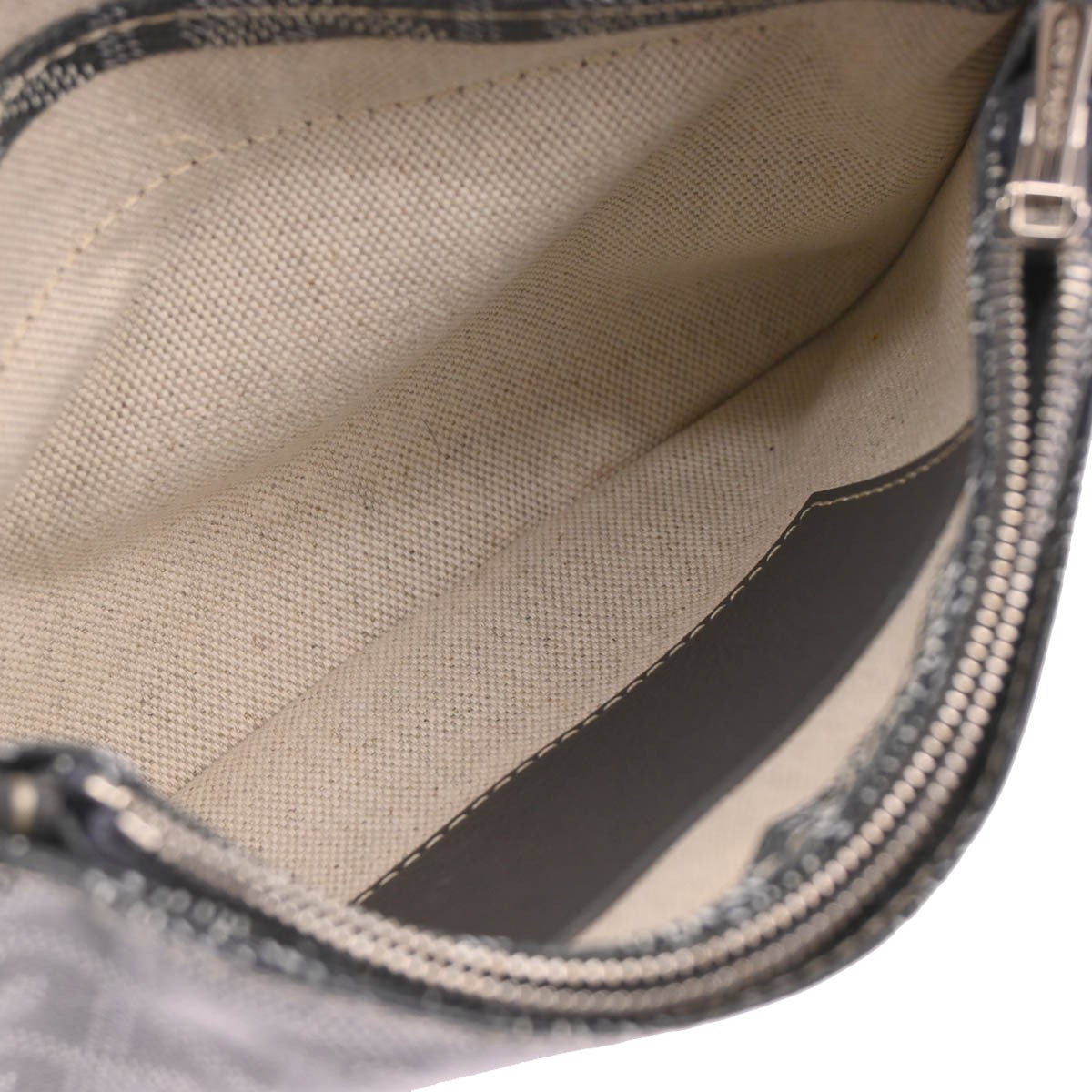 Goyard Plumet Clutch Wallet Coated Canvas, GRAY, CANVAS, Shoulder bag